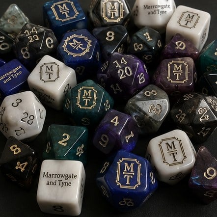 Branded dice with logo