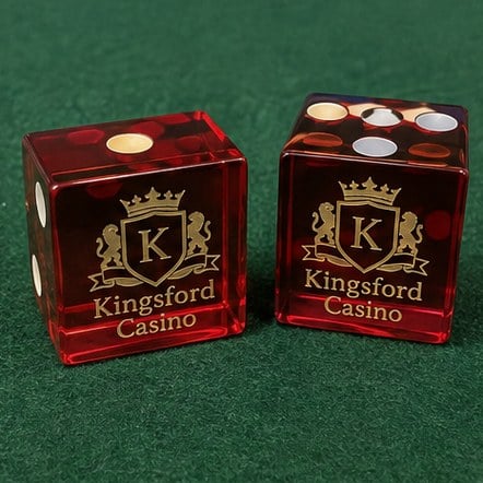 Customized dice for casinos, card rooms and tournaments