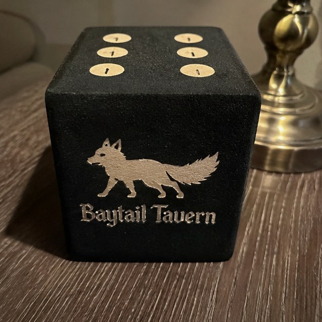 Dice with logo — customer photo